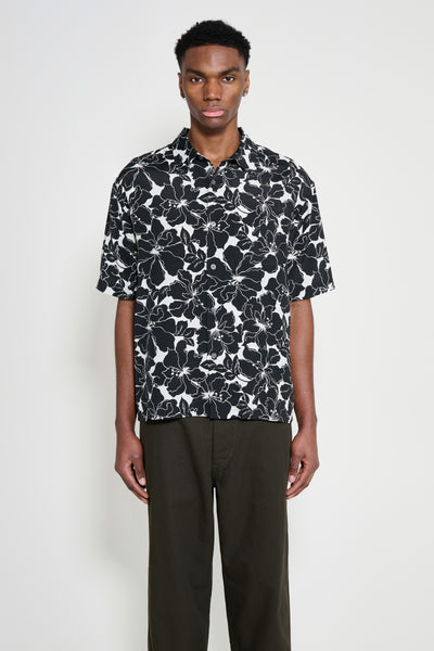 Stüssy Floral Hawaiian Shirt Black – Très Bien