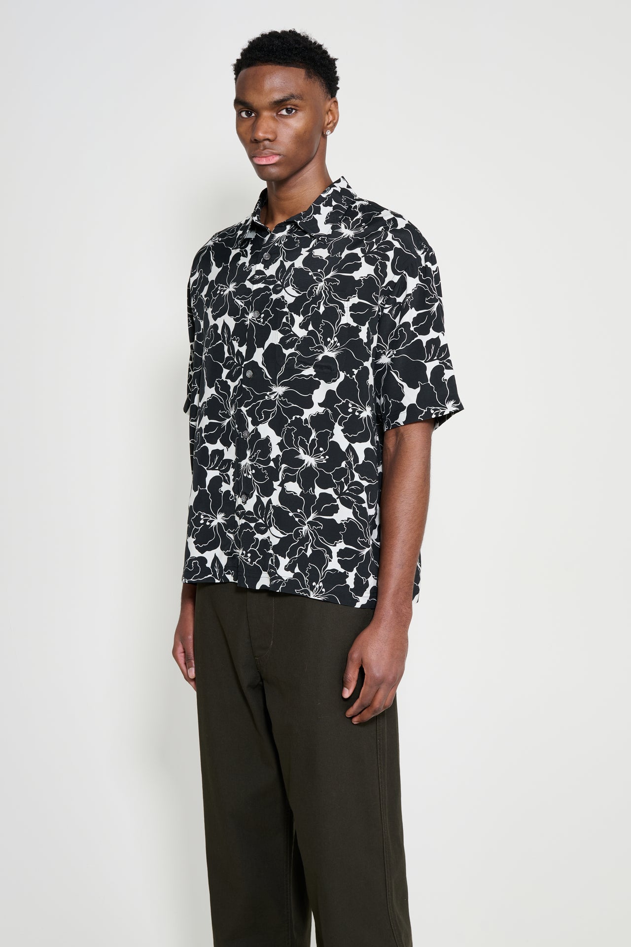 Stüssy Floral Hawaiian Shirt Black