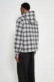 Stüssy Zip Hooded Plaid Shirt Charcoal