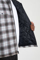Stüssy Zip Hooded Plaid Shirt Charcoal
