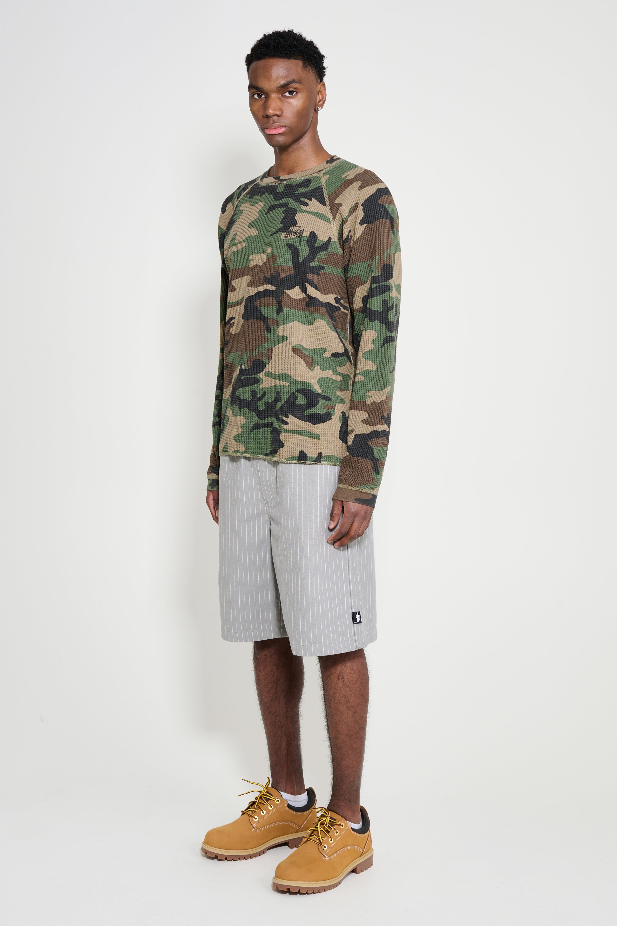 Stüssy Striped Beach Shorts Grey