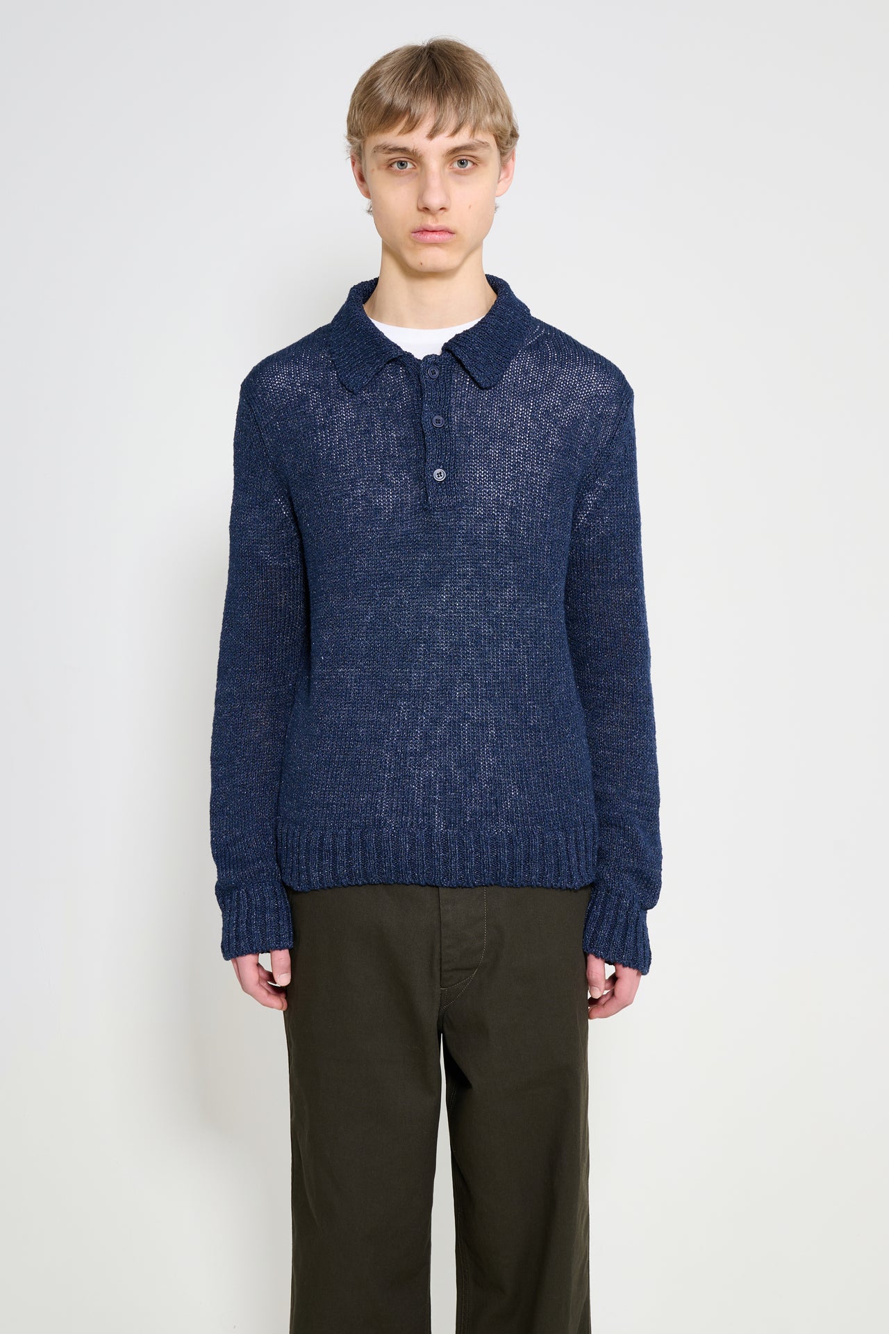 Sunflower Linen Polo Navy