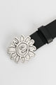 Sunflower Flower Buckle Belt Black