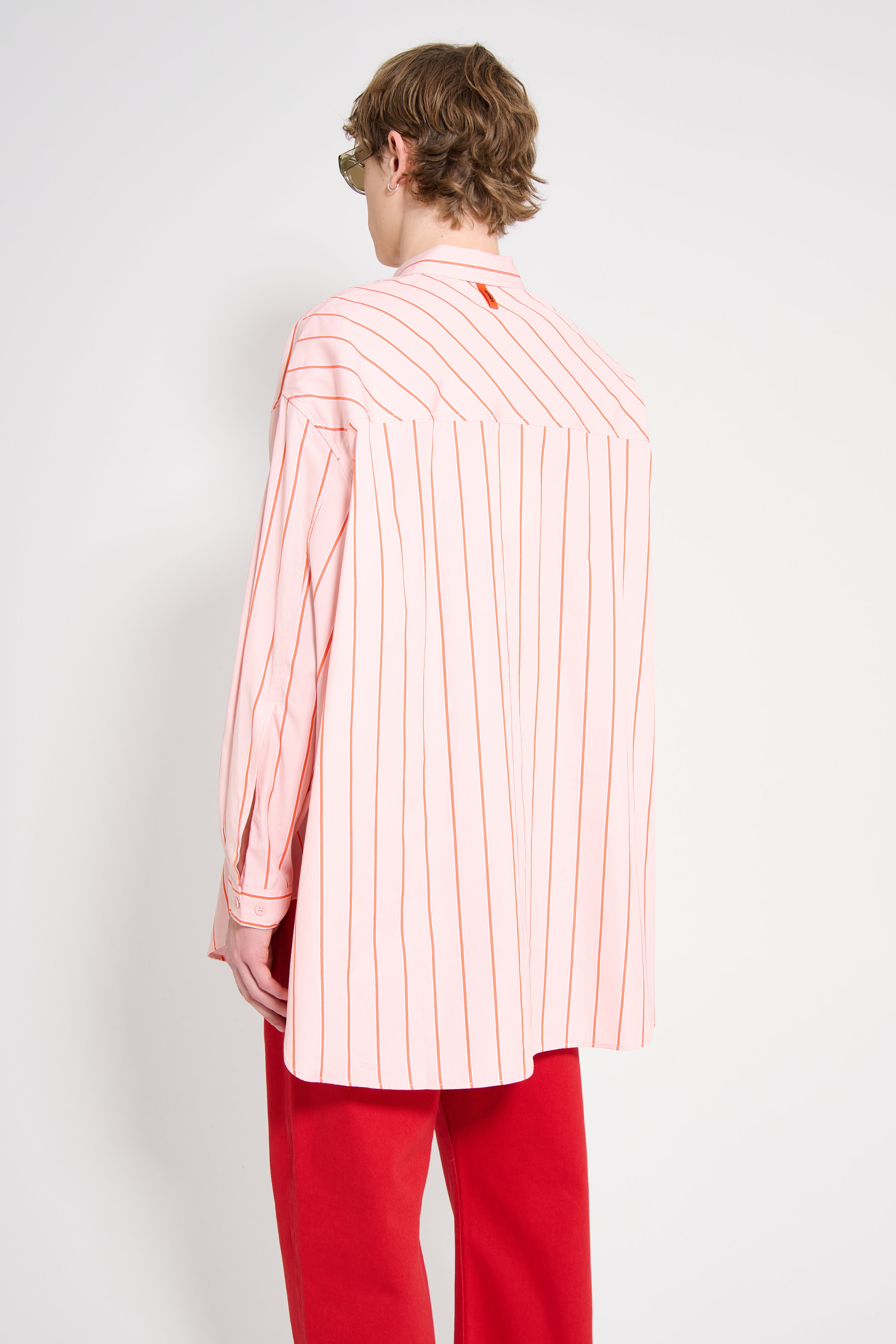 SUNNEI Mega Over Shirt W Cuts Pink Stripes