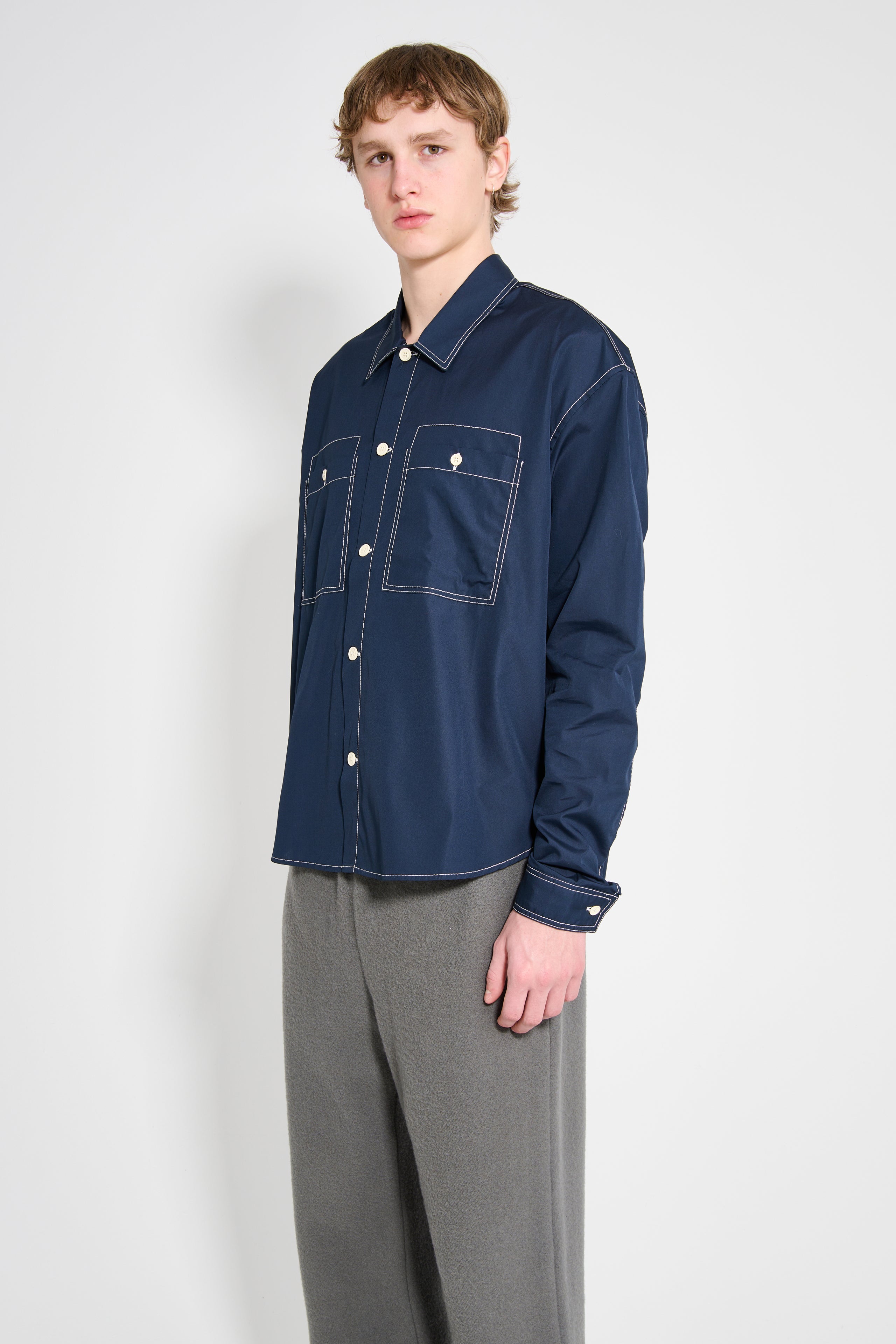 SUNNEI Over Shirt W Pockets Dark Blue