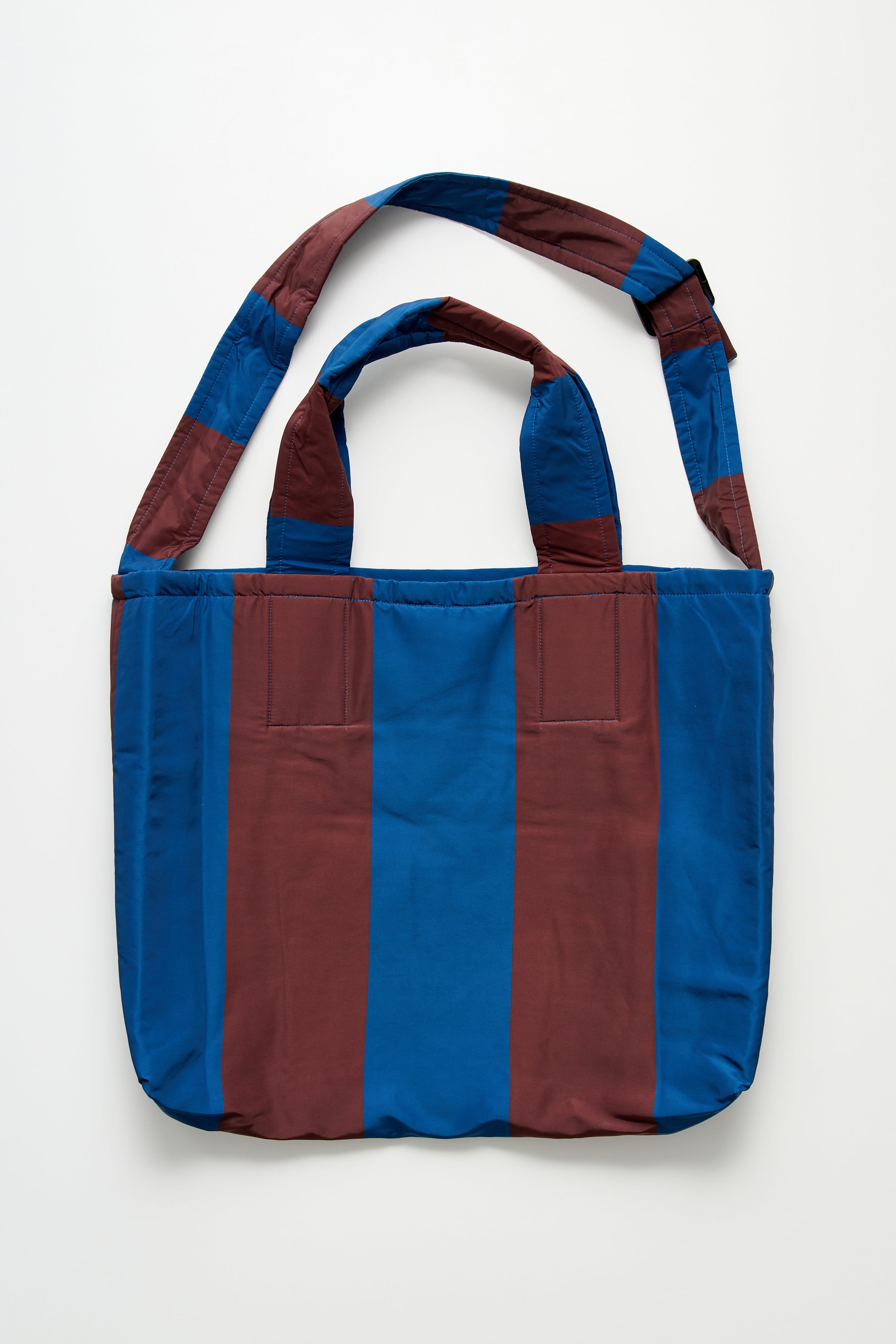 SUNNEI Everyday Reversible Shopping Bag Blue / Brown Mega Stripe