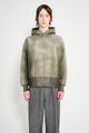 Taiga Takahashi Hooded Sweat Shirt Bleached Deep Green