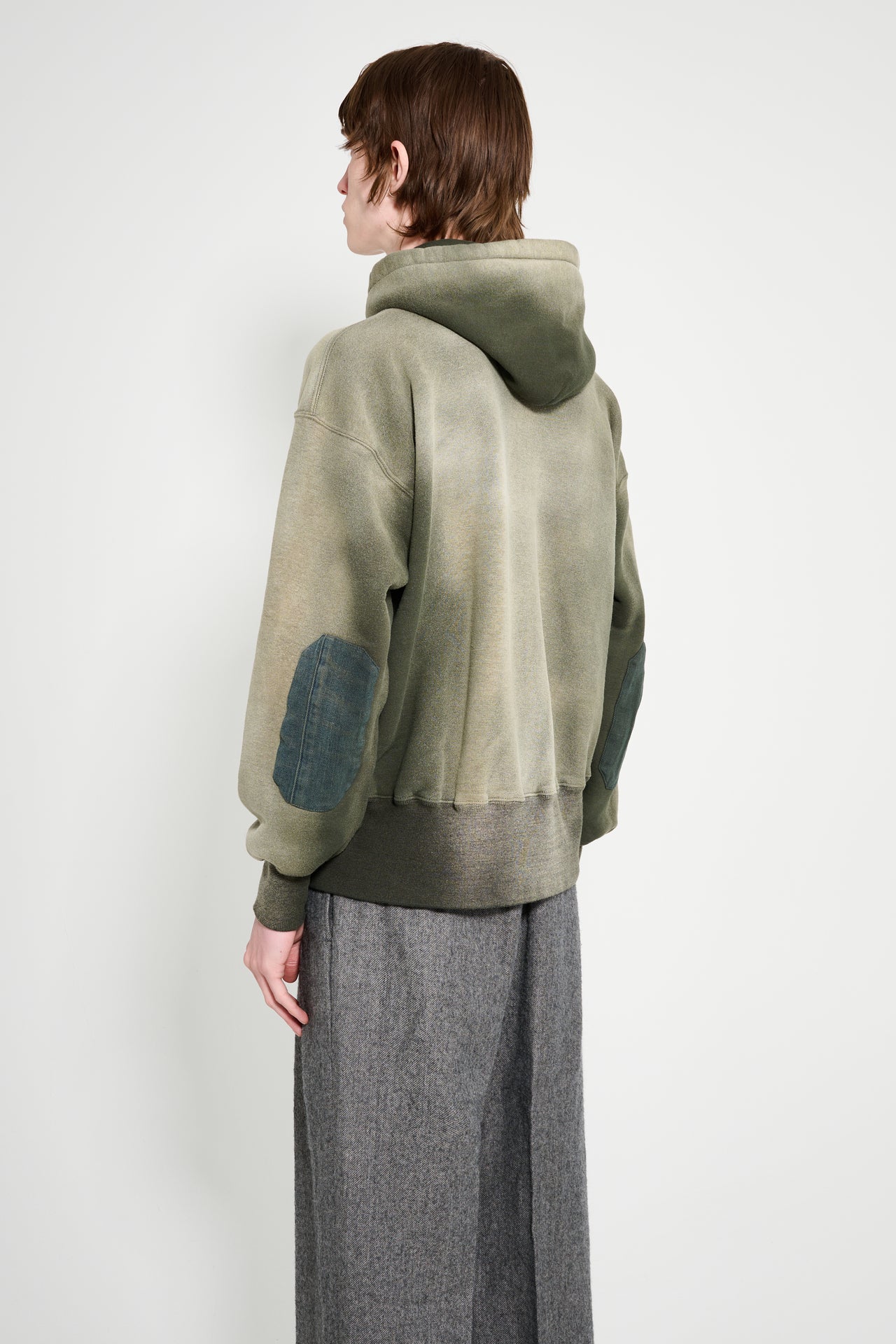 Taiga Takahashi Hooded Sweat Shirt Bleached Deep Green