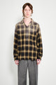 Taiga Takahashi Open Collar Shirt Bleached Beige Plaid
