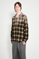 Taiga Takahashi Open Collar Shirt Bleached Beige Plaid