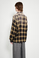 Taiga Takahashi Open Collar Shirt Bleached Beige Plaid
