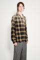 Taiga Takahashi Open Collar Shirt Bleached Beige Plaid