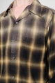 Taiga Takahashi Open Collar Shirt Bleached Beige Plaid