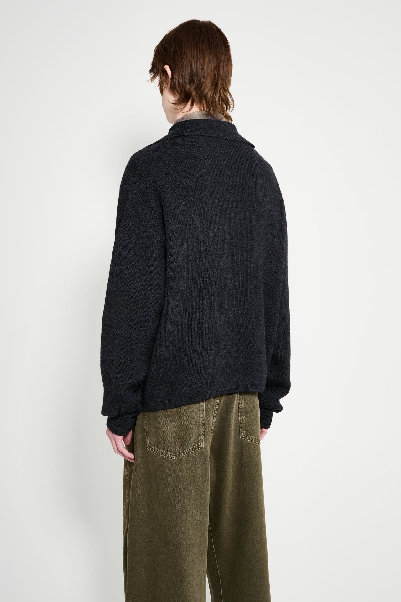 Taiga Takahashi Turtleneck Cardigan Charcoal