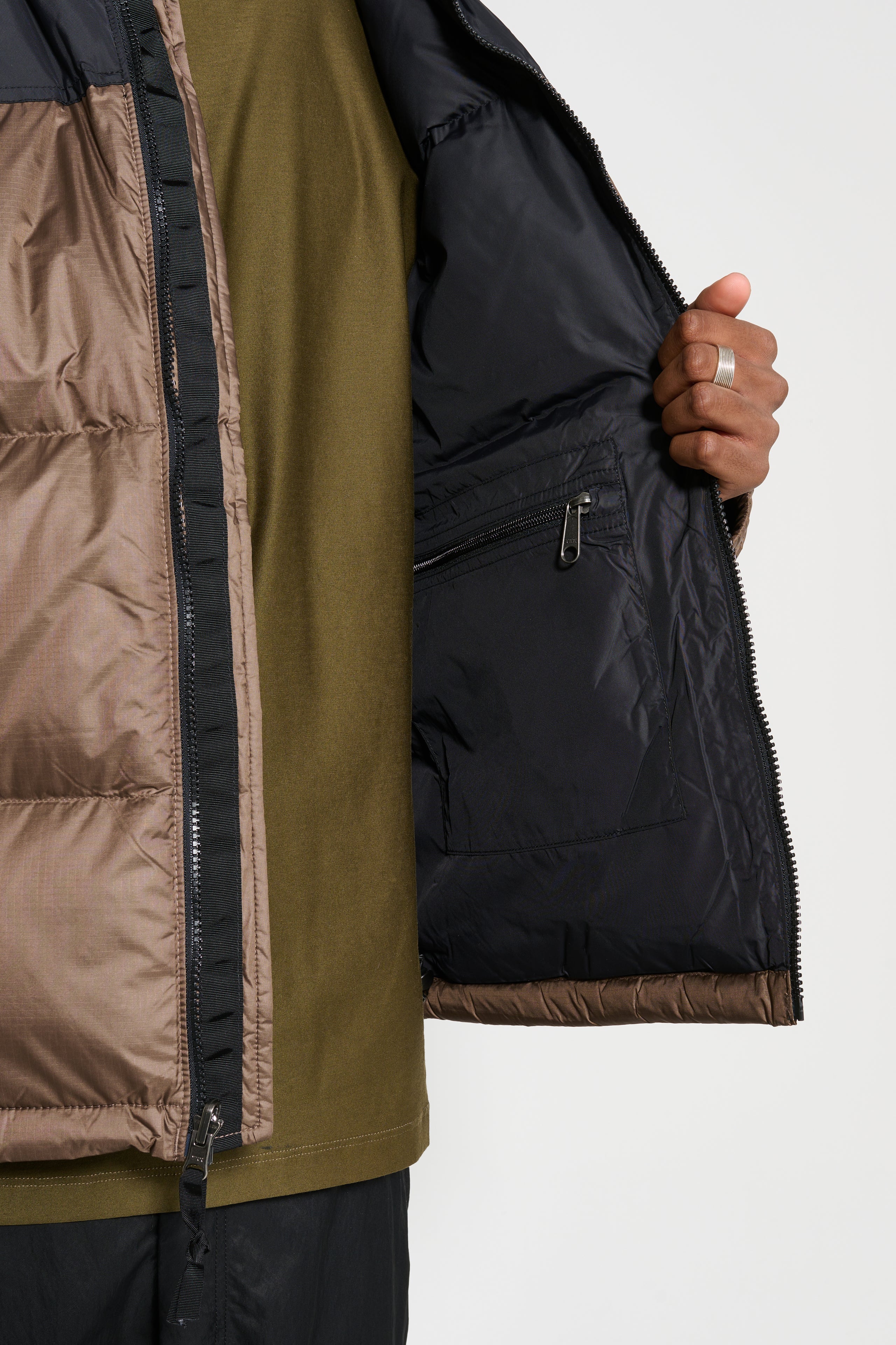 The North Face 1996 Nuptse Jacket Smokey Brown / TNF Black