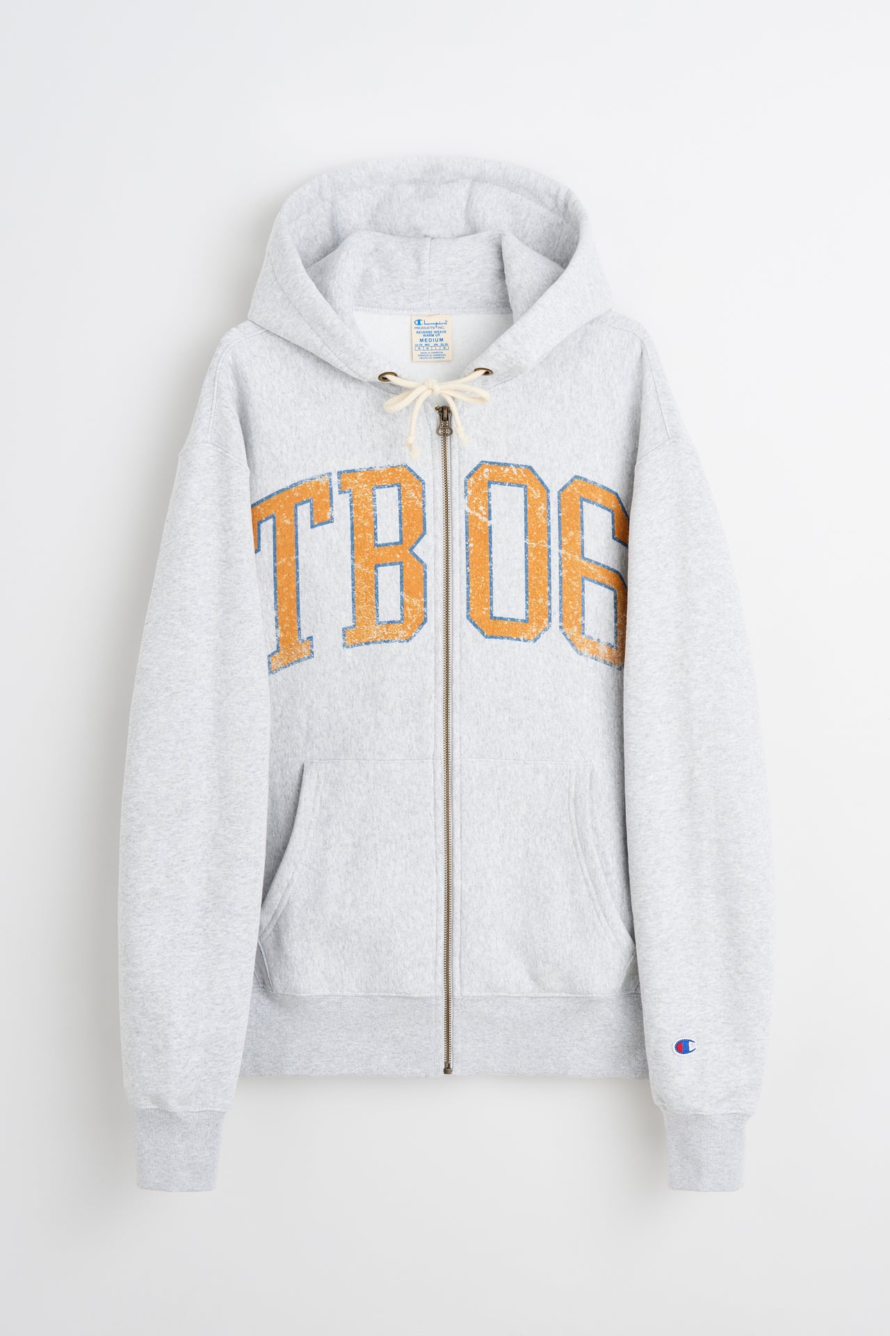 TRÈS BIEN x Champion Damaged TB06 Zip Hood Grey Melange