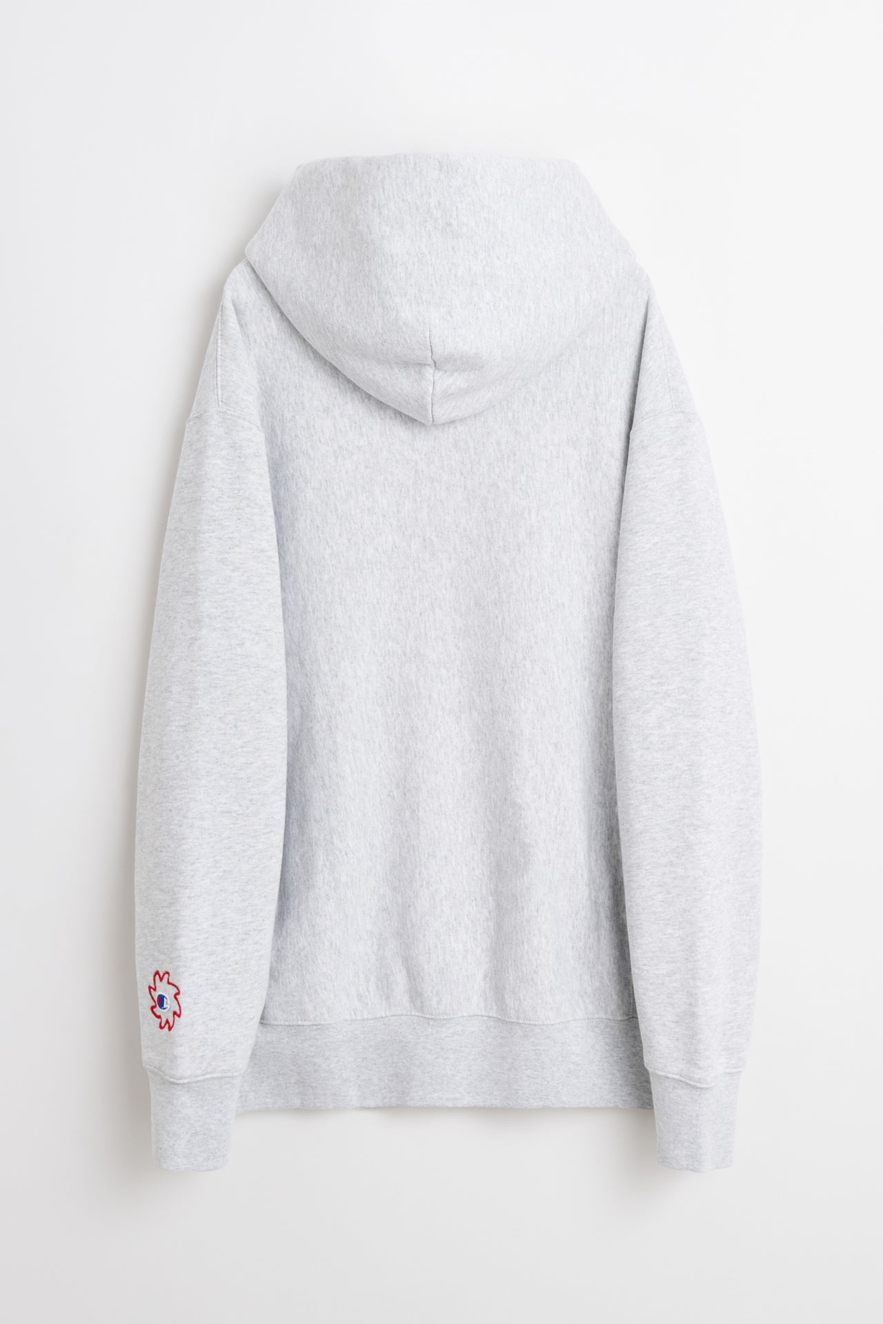 TRÈS BIEN x Champion Reverse Weave Damaged Logo Hood Grey Melange