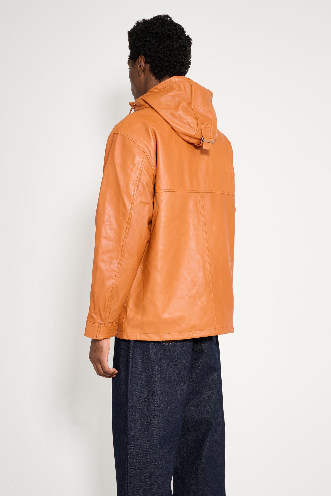 Très Bien / Sneeze Chesterfield Leather Anorak Jacket Cognac