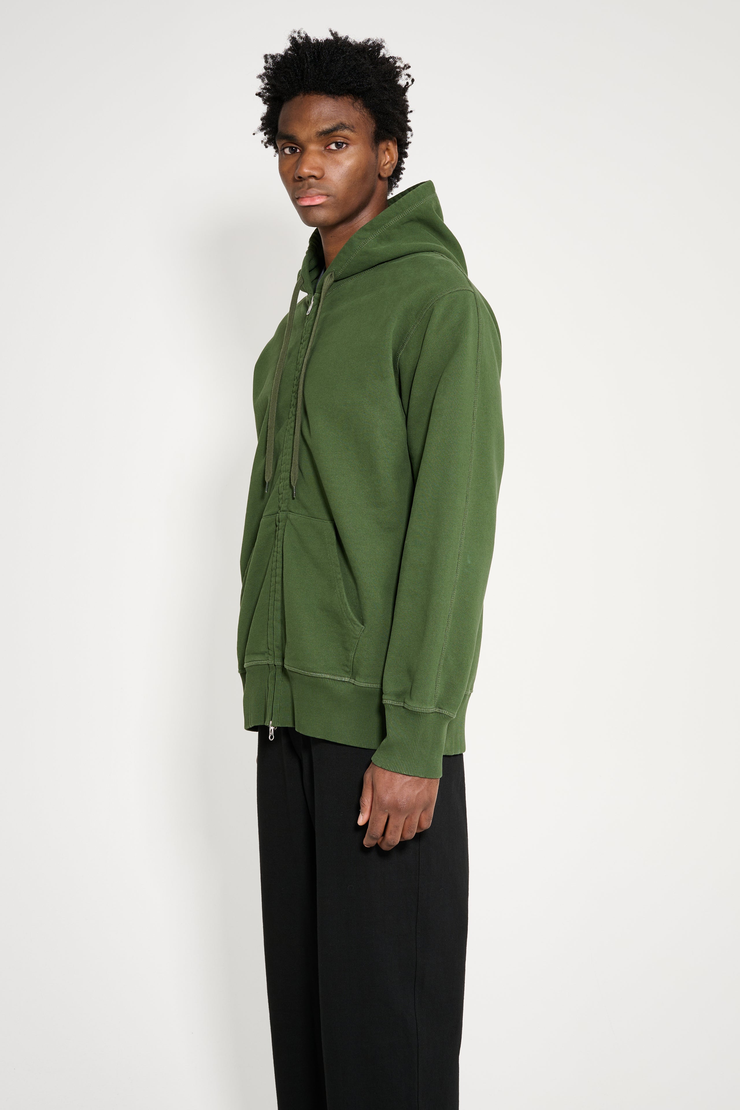 TRÈS BIEN everywear Semi Raglan Zip Hoodie GD Dark Green
