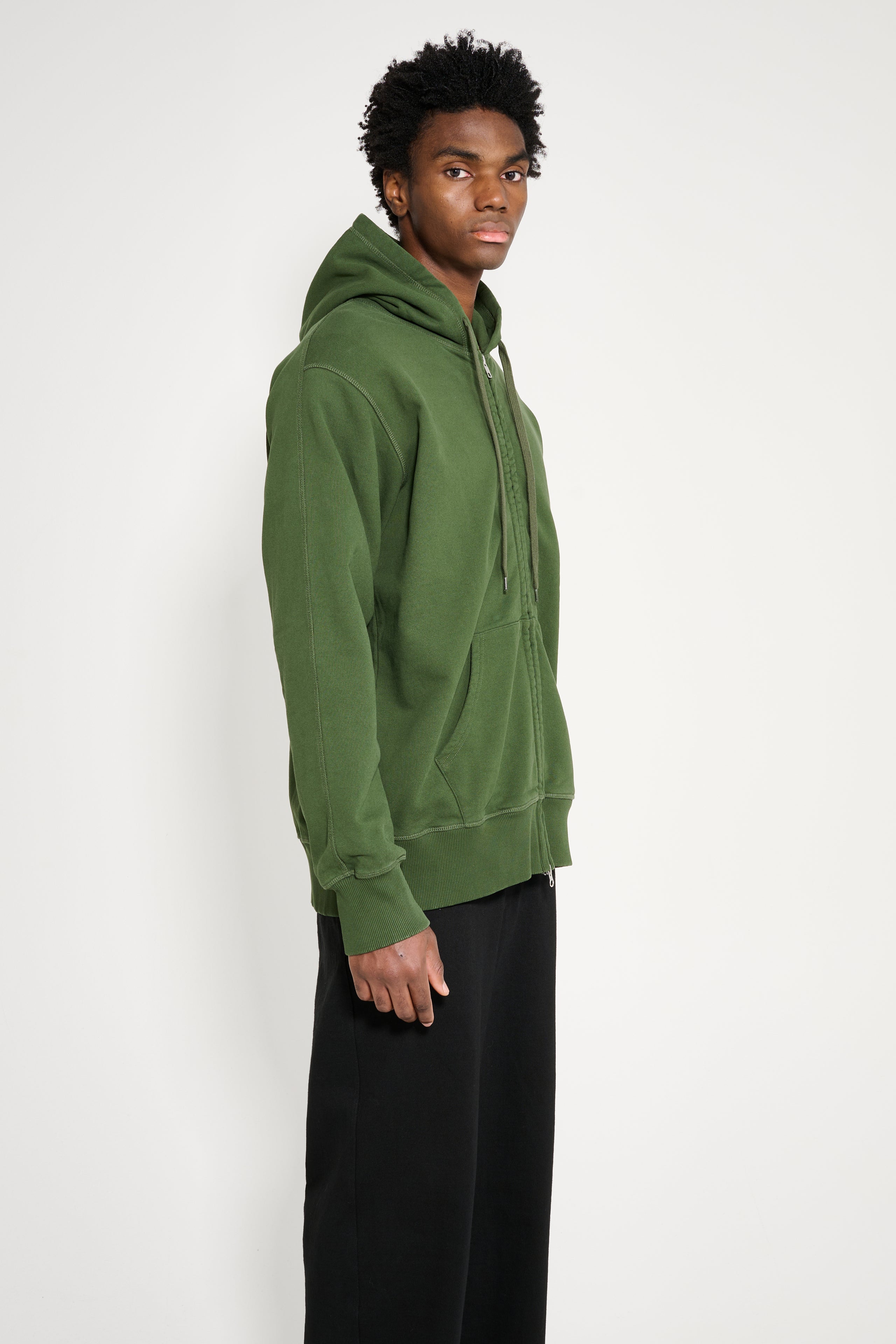 TRÈS BIEN everywear Semi Raglan Zip Hoodie GD Dark Green