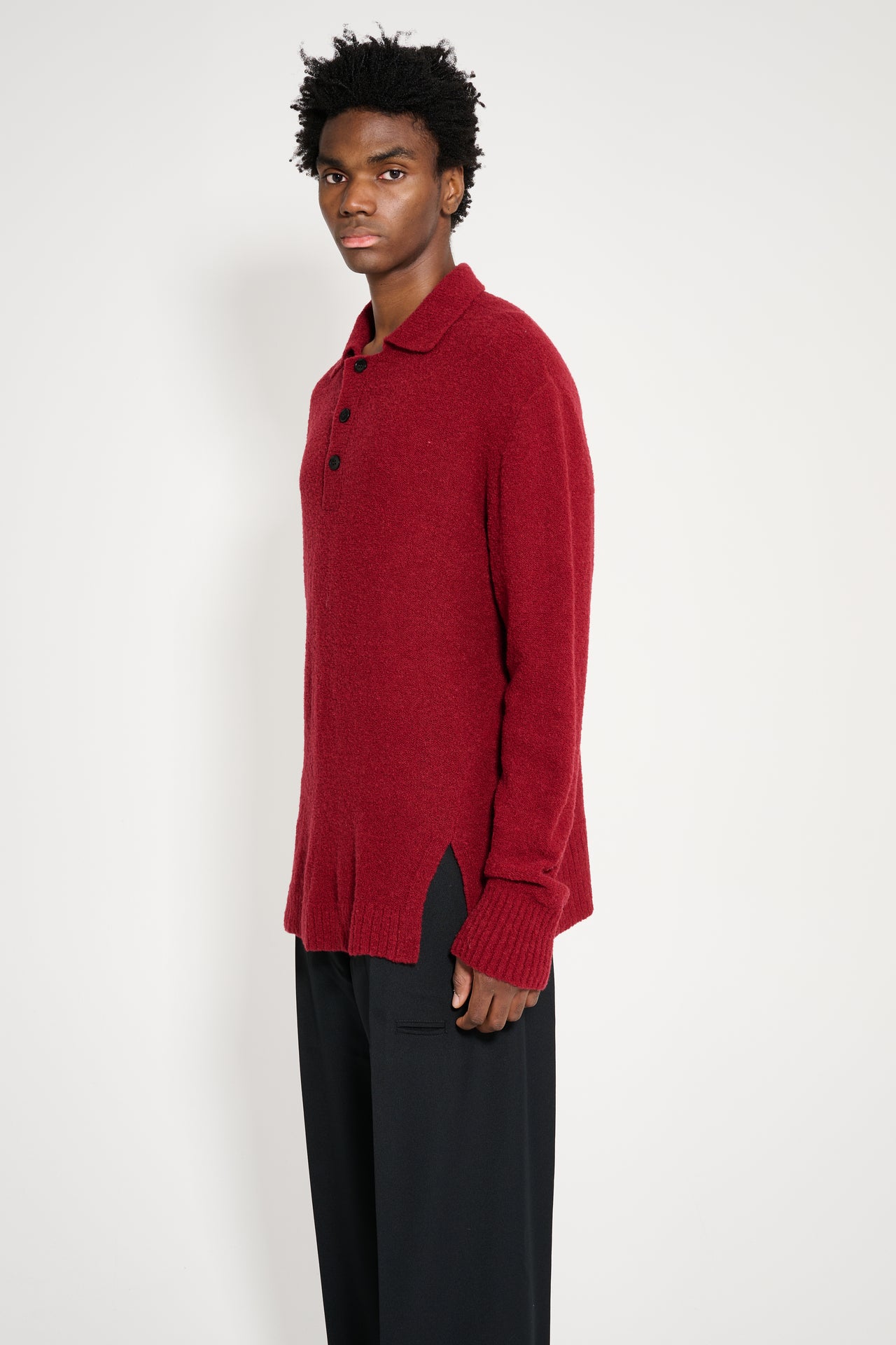 TRES BIEN ATELJÉ Knit Box Polo Burgundy