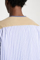 TRES BIEN ATELJÉ Deconstructed Baseball Shirt Blue