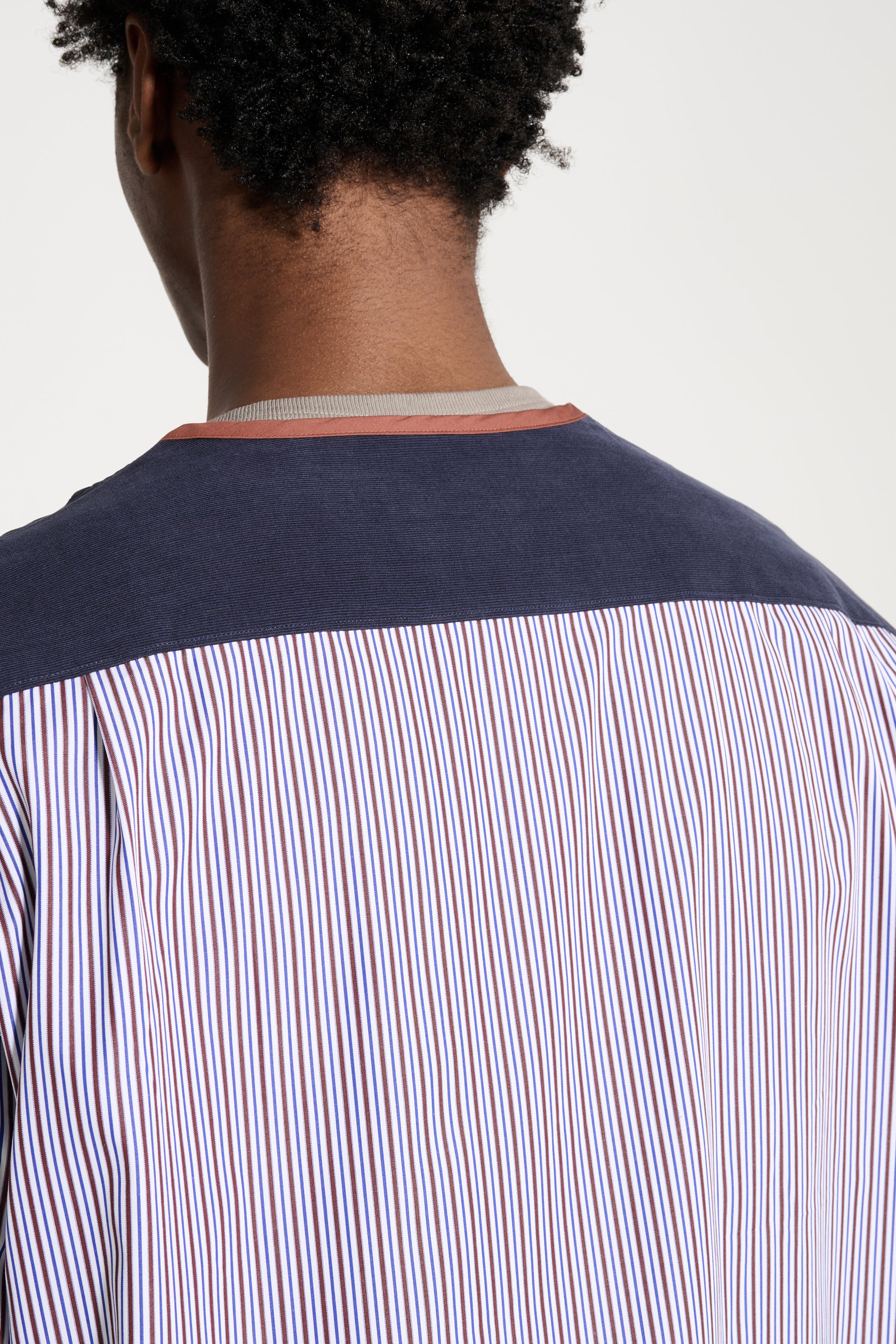 TRES BIEN ATELJÉ Deconstructed Baseball Shirt Brown