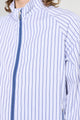 Très Bien Warm Up Shirt Jacket Stripe White / Blue