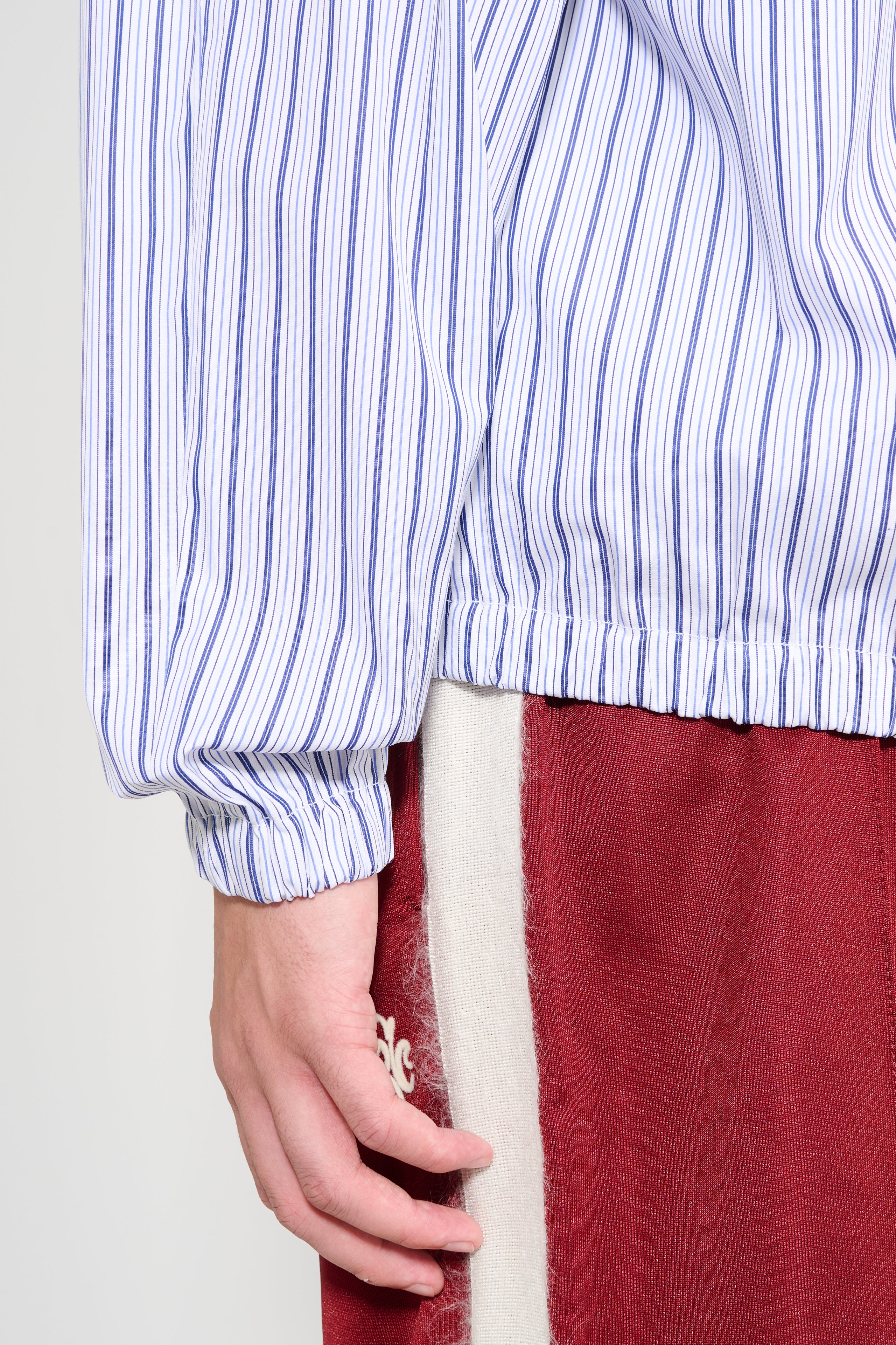Très Bien Warm Up Shirt Jacket Stripe White / Blue