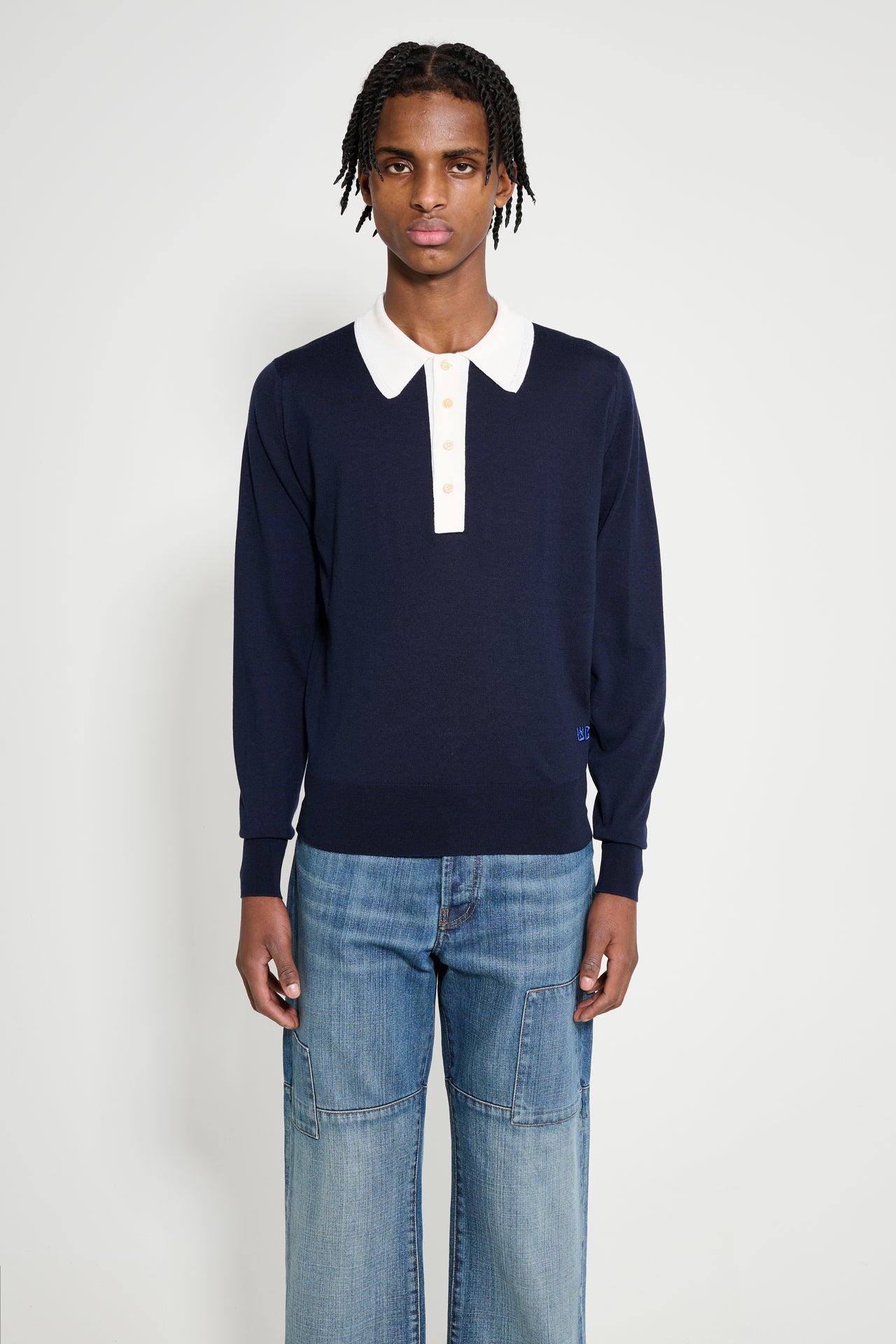 Wales Bonner Henry Polo Navy / Ivory