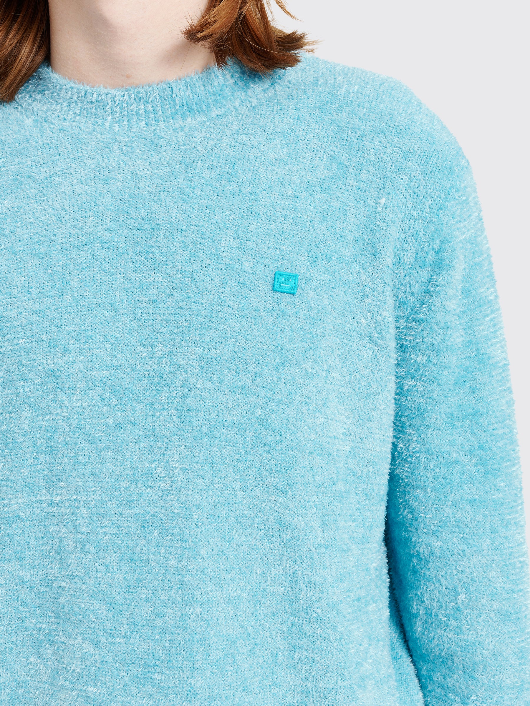 Acne Studios Face Crewneck Sweater Teal Blue