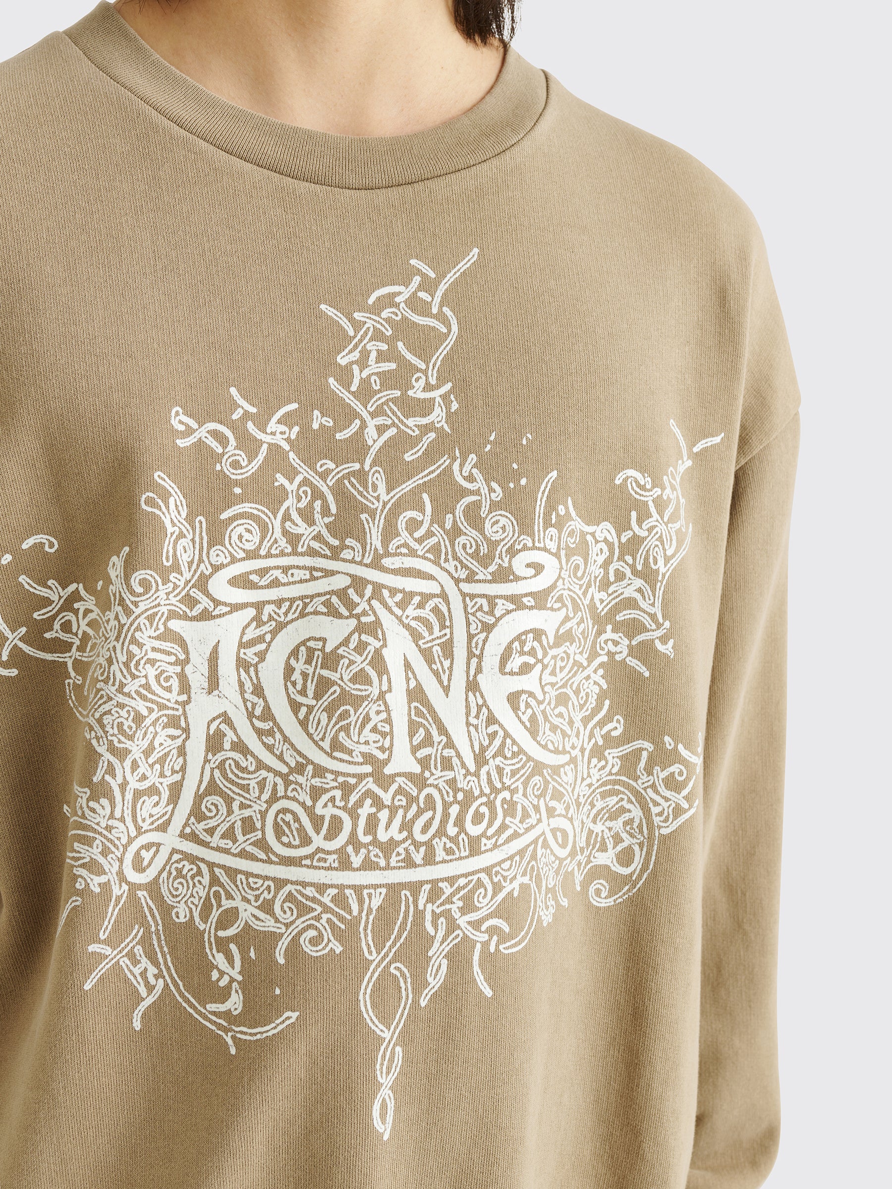 Acne Studios Glow In The Dark Logo Sweater Dark Beige