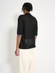 Auralee Hard Twist High Gauge Wool Silk Knit Skipper Polo Black