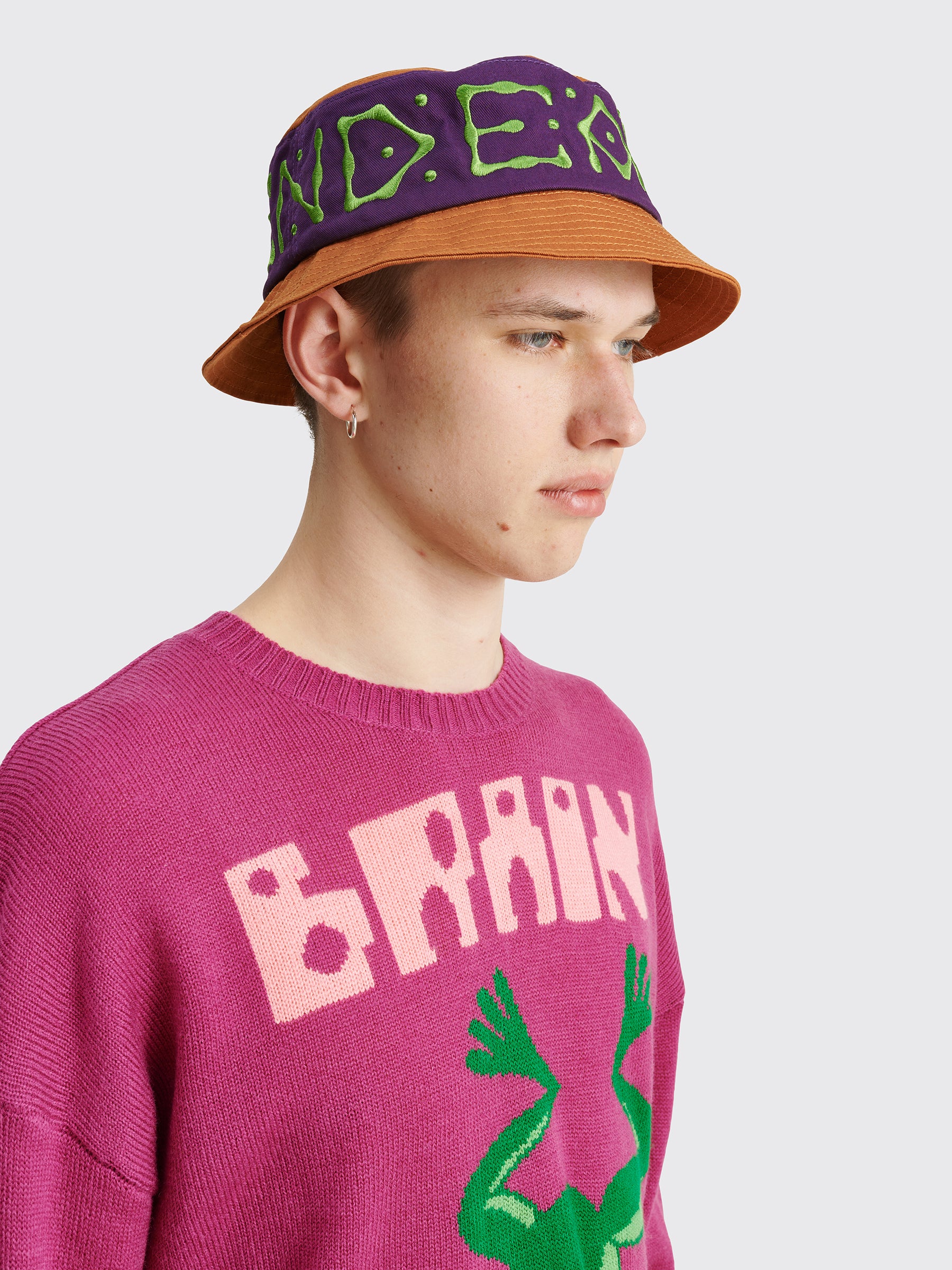 Brain Dead UFO Twill Bucket Hat Terracotta