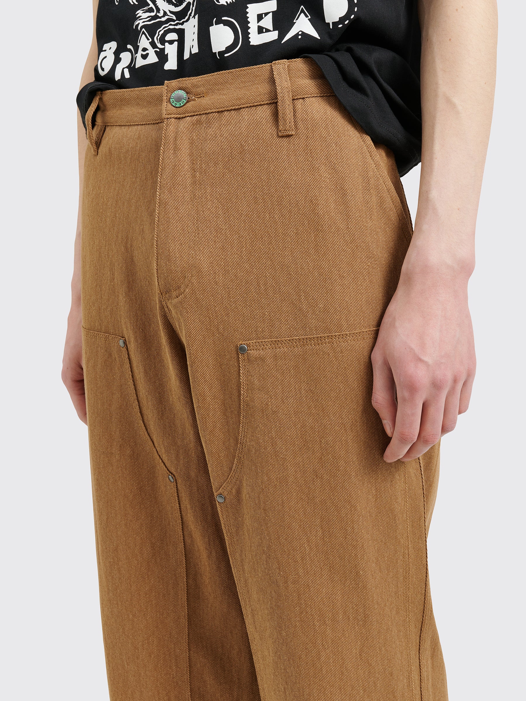 Brain Dead Bull Denim Double Knee Utility Pants Brown