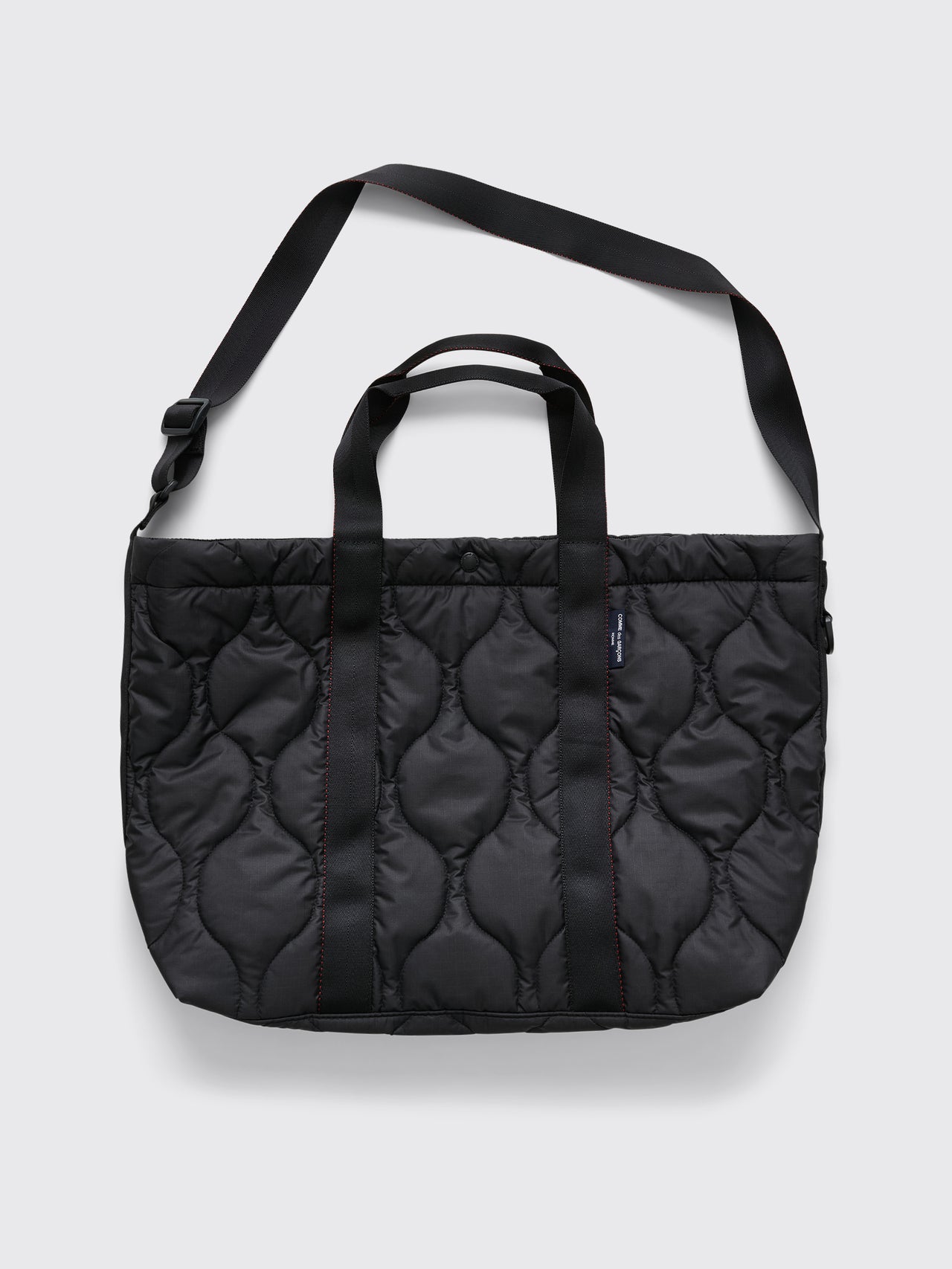 Comme des Garçons Homme Quilted Rip Stop Tote Bag Black