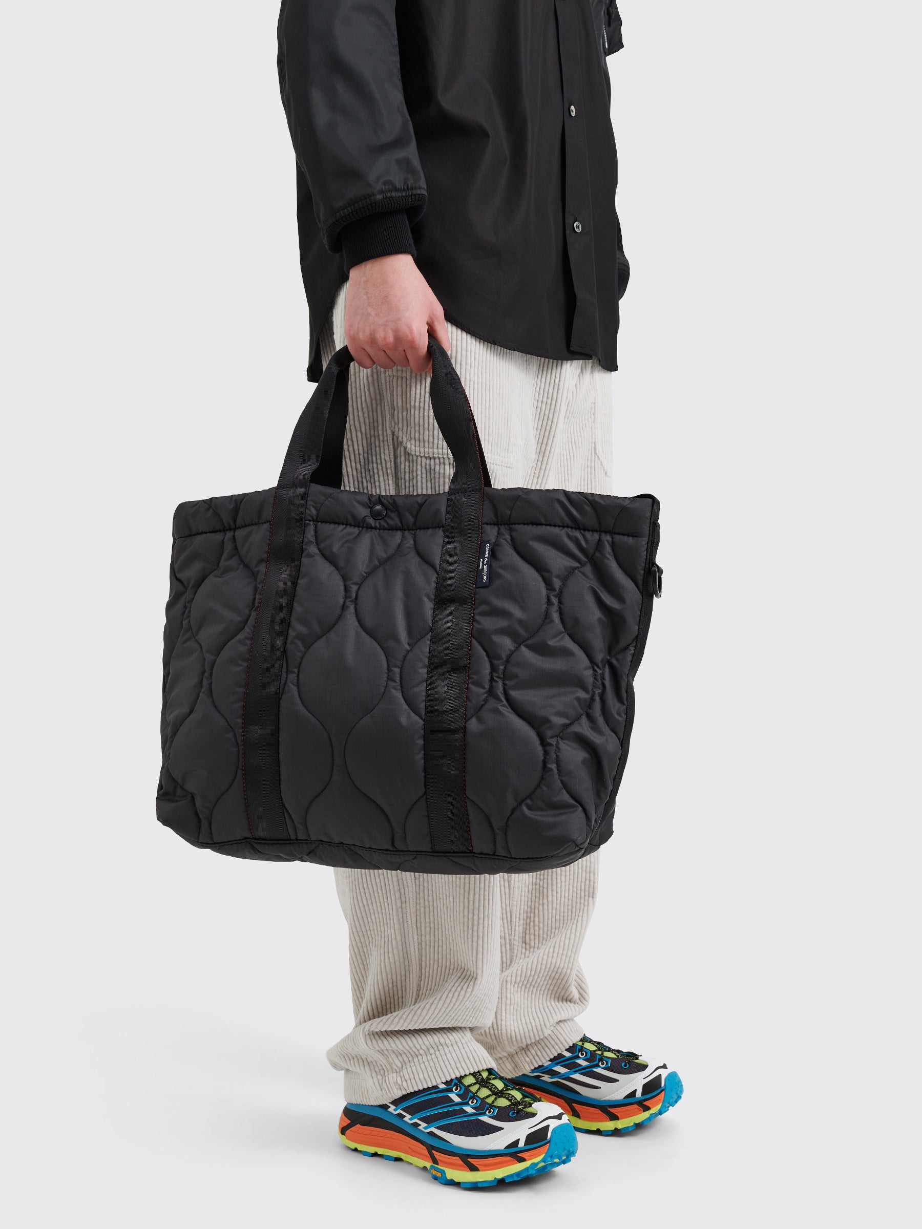 Comme des Garçons Homme Quilted Rip Stop Tote Bag Black