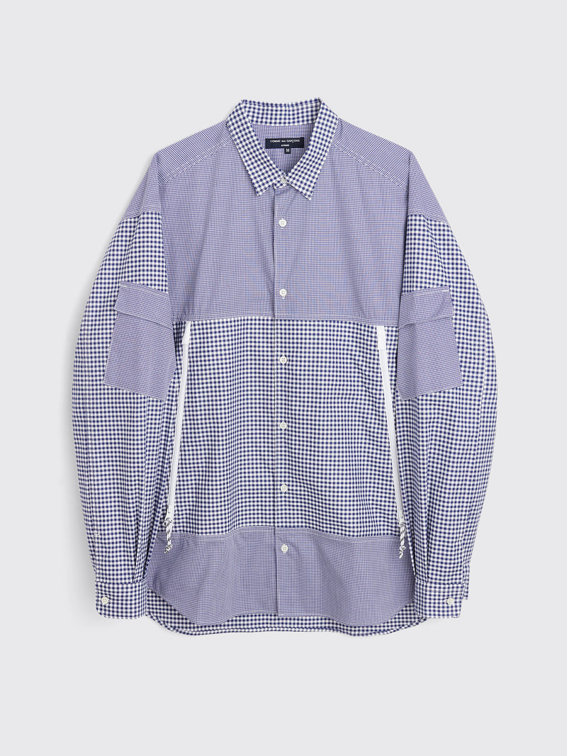 Comme des Garçons - homme gingham cotton shirt blue / white