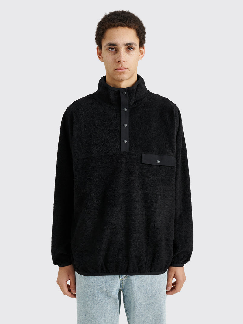 Comme des Garçons - homme snap button fleece pullover black