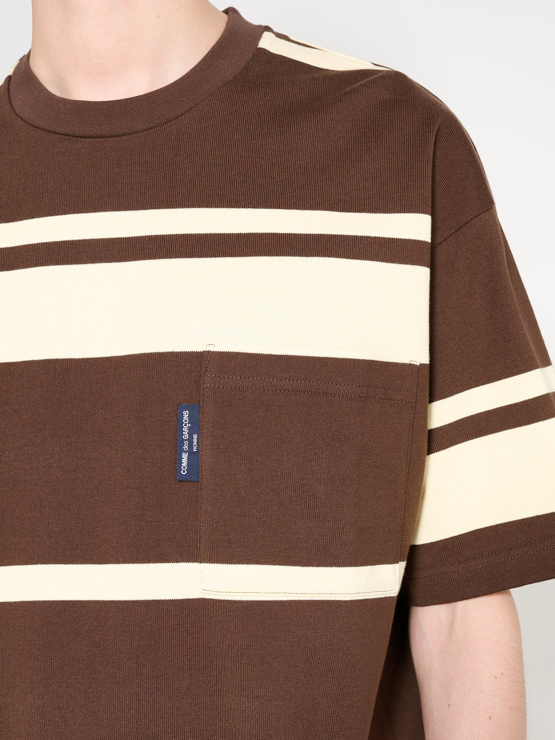 Comme des Garçons Homme Striped T-shirt Brown / Cream