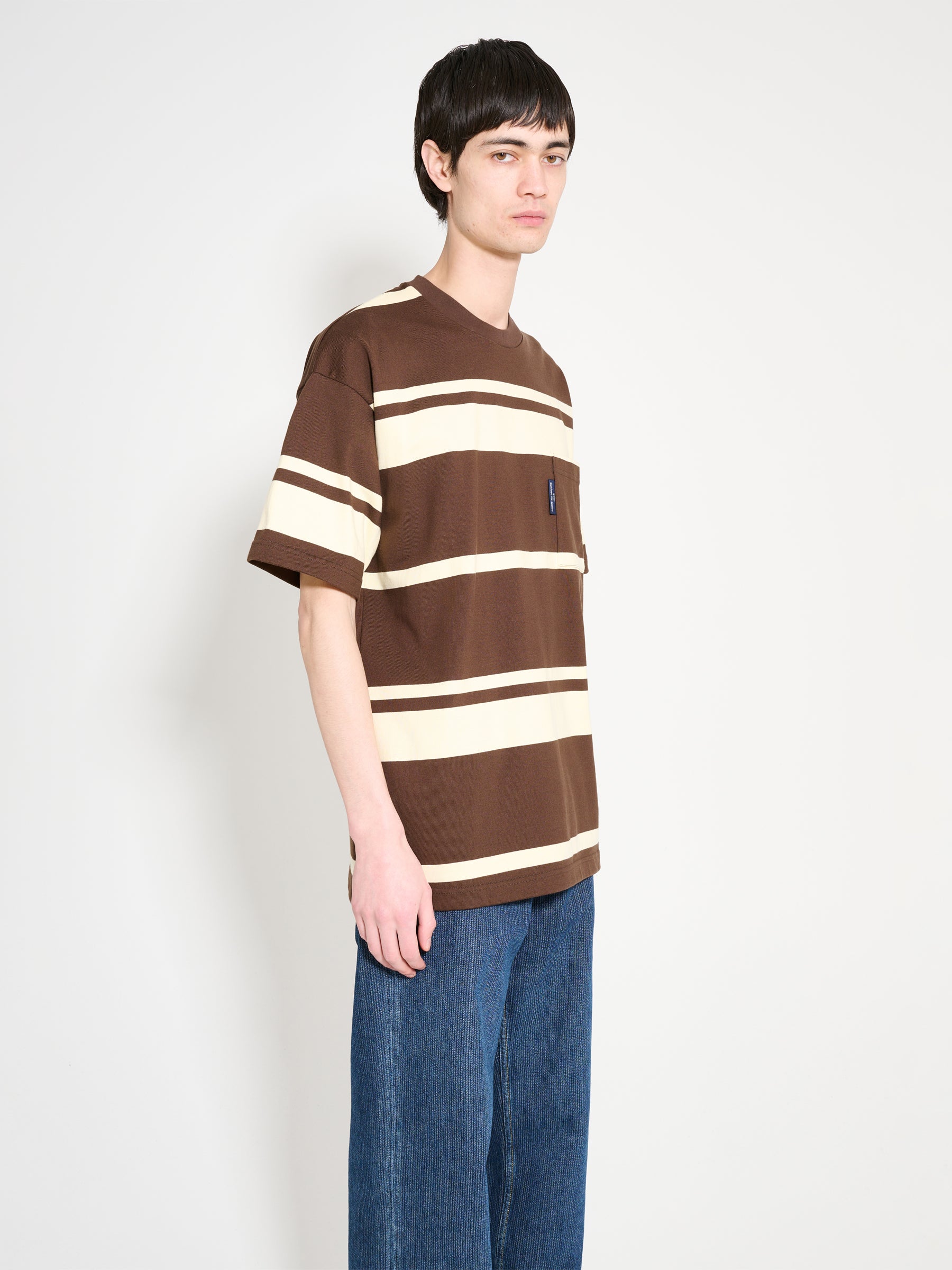 Comme des Garçons Homme Striped T-shirt Brown / Cream