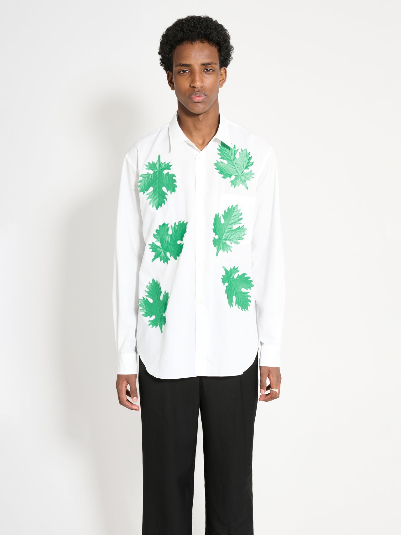 Comme des Garçons Homme Plus Broad Leaf Motif C Shirt White / Green