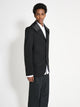Comme des Garçons Homme Plus Contrast Lapel Jacket Wool Dobby Stripe Black