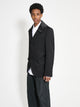 Comme des Garçons Homme Plus Contrast Lapel Jacket Wool Dobby Stripe Black
