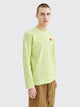 Comme des Garçons Play Small Heart LS T-shirt Stripe Green