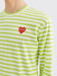 Comme des Garçons Play Small Heart LS T-shirt Stripe Green