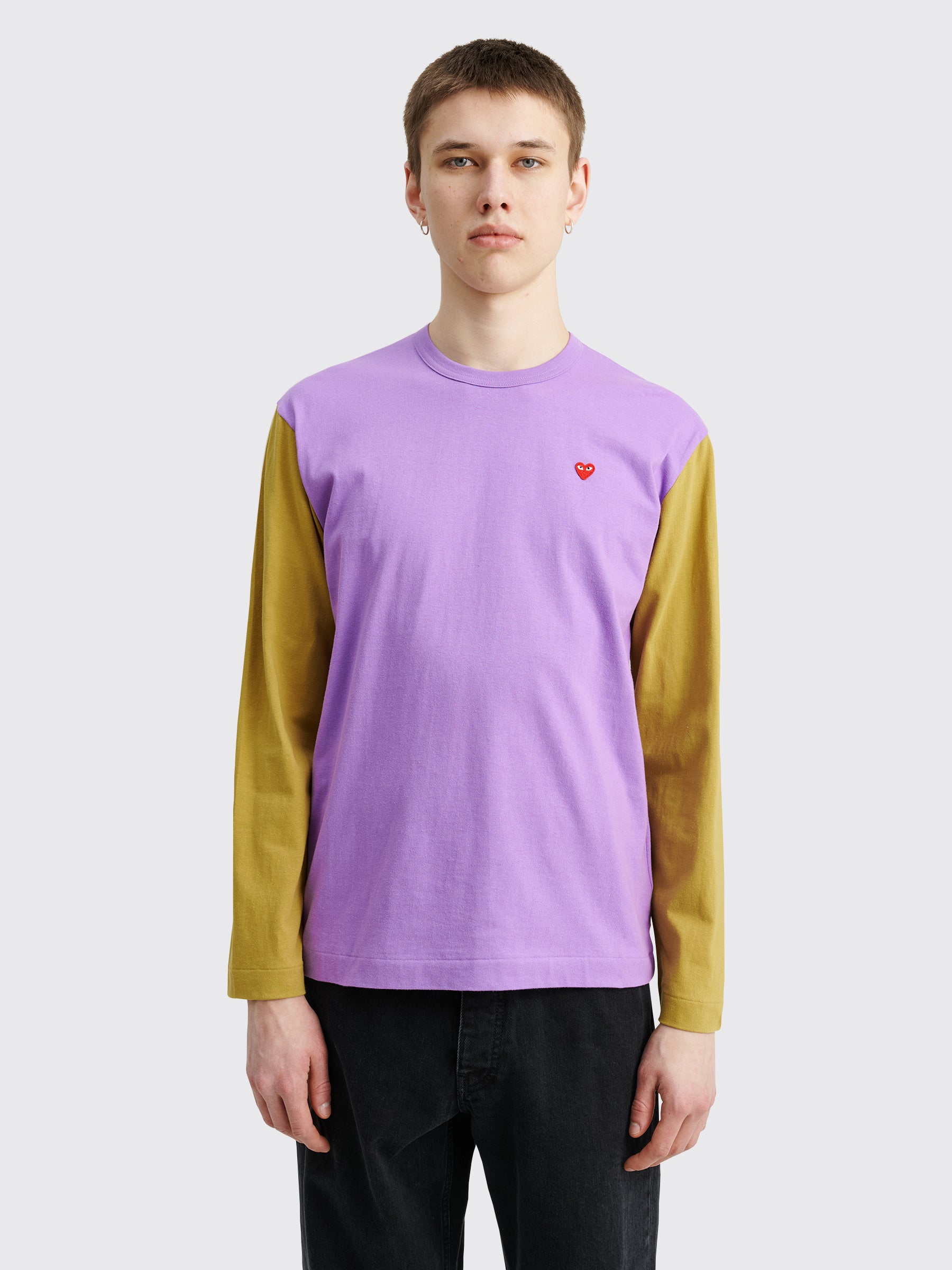 Comme des Garçons Play Mini Heart LS T-shirt Purple / Olive