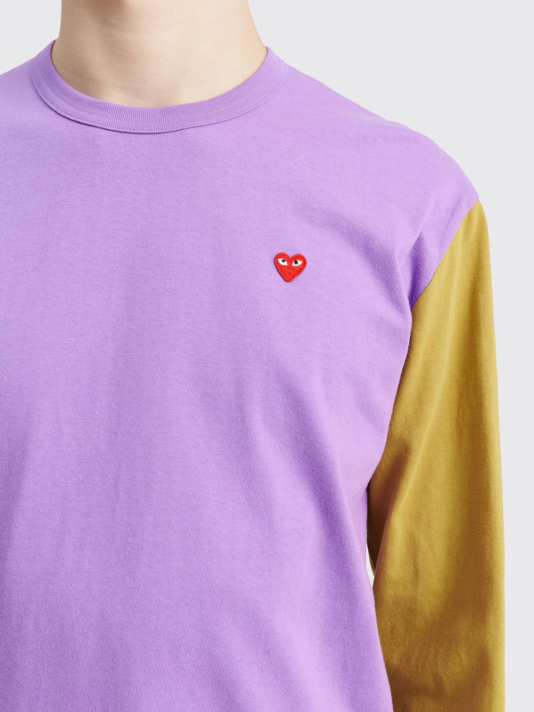 Comme des Garçons Play Mini Heart LS T-shirt Purple / Olive