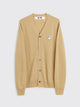 Comme des Garçons Play Small Heart Knitted Cardigan Light Camel