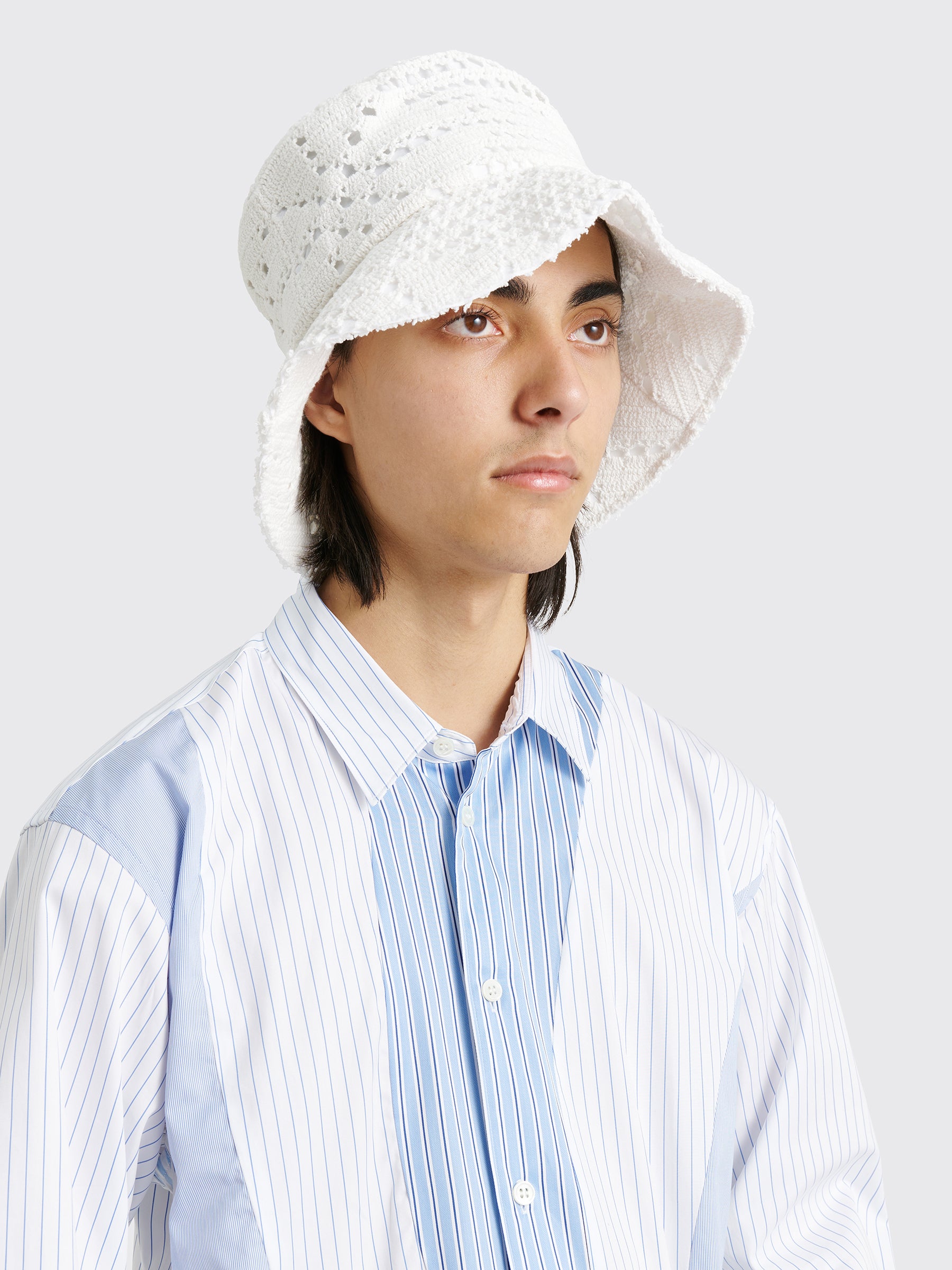 Comme des Garçons Shirt Crochet Bucket Hat White